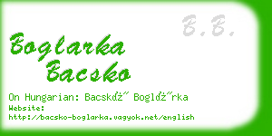 boglarka bacsko business card